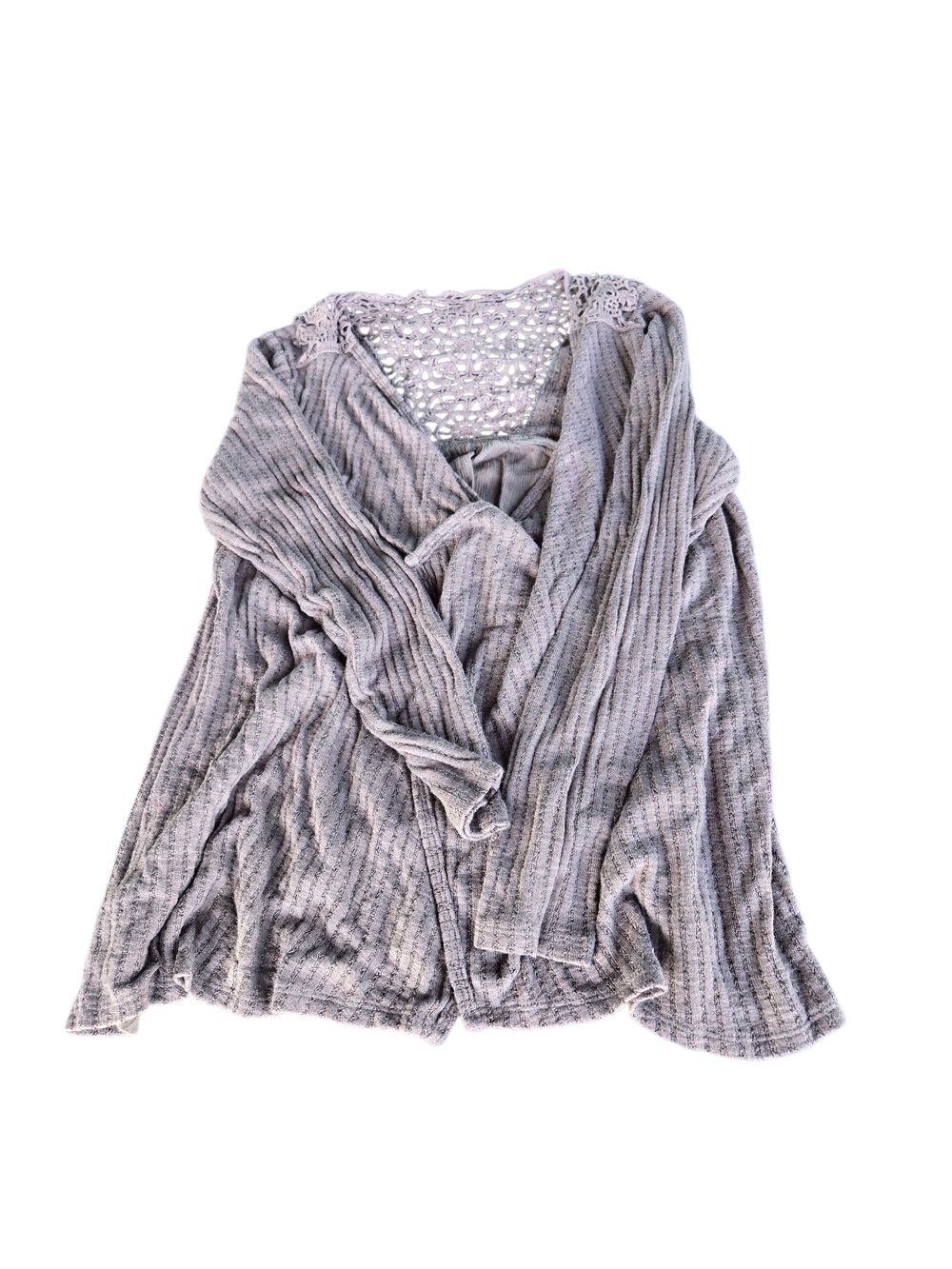 Knox Rose Long Sleeve Open Front Cardigan Dark Gray Small EUC